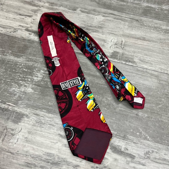 Ralph Marlin Harley Davidson Lineup Motorcycle Pattern Tie - Picture 2 of 5